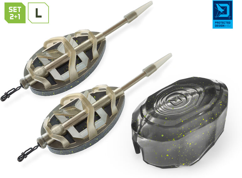 Lot de feeders avec moule Delphin Method QUIX Reaxe 2+1 L 40g 40g