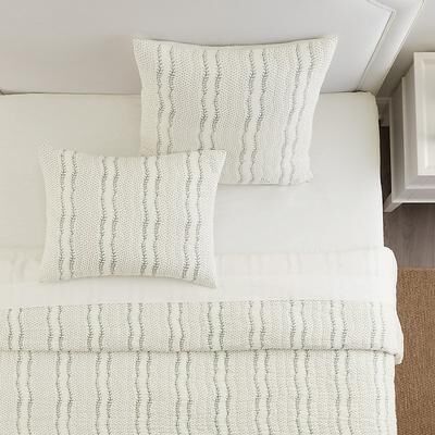 Noemi Vine Stripe Quilted Sham - King - Ballard Designs