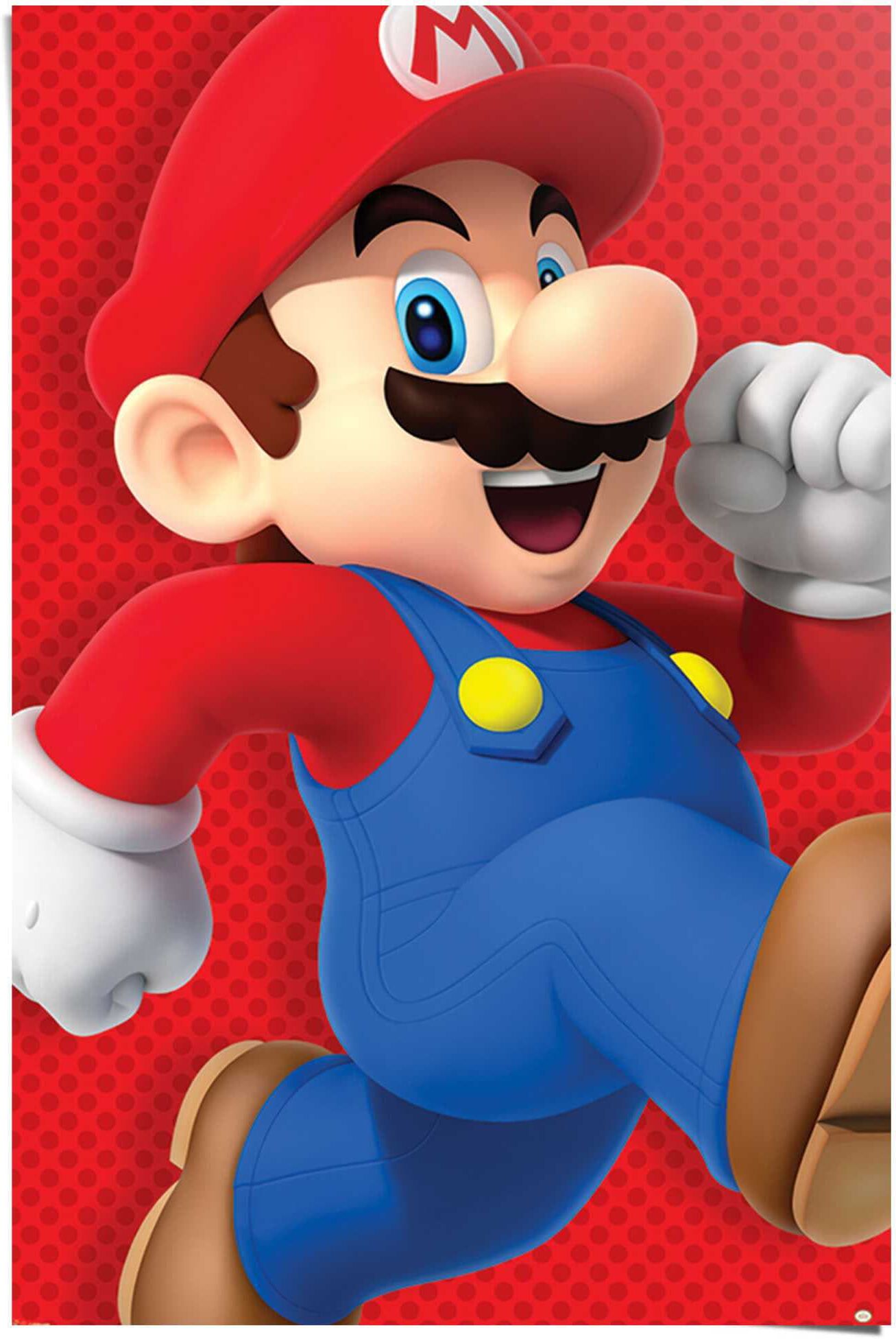 Reinders! Poster REINDERS "Super Mario Nintendo", rot (farbe bild(er): rot), B:61cm H:91,5cm, Papier, Bilder, Poster
