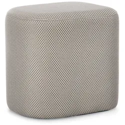 Pouf Darya aus Waben-Stoff, gepolstert, modern, hellgrau, bequemes Design für Dein Zuhause