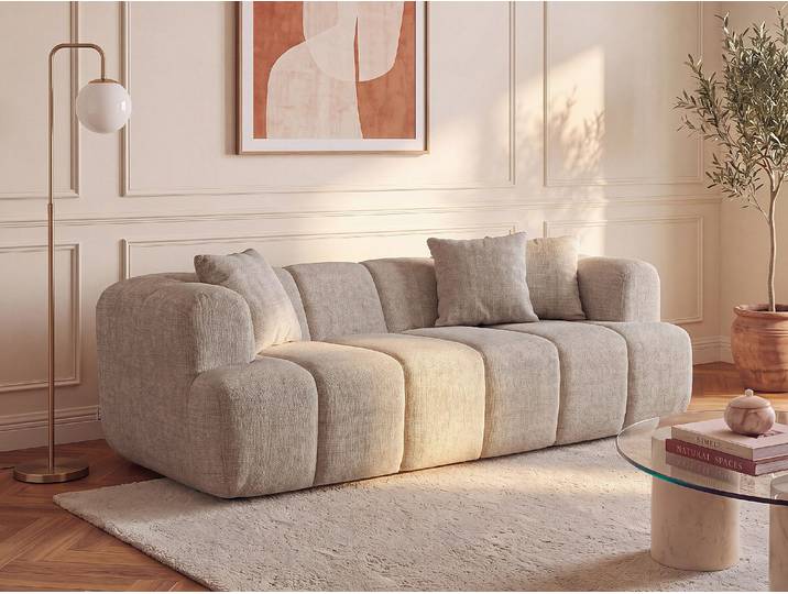 3-Sitzer-Sofa aus Stoff in Taupe NARAMU