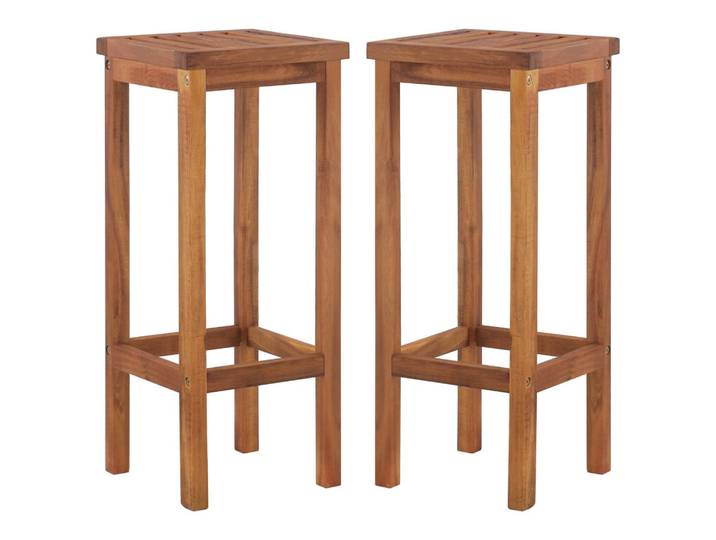vidaXL Barhocker 2er set Massivholz Akazie, Braun, Holz, Rechteckig, 30.5x74x30.5 cm, Esszimmer, Barmöbel, Barhocker