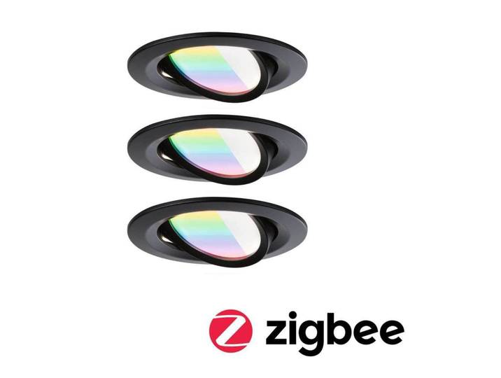 Nova Coin Smart Einbaulampe schwarz 8,4cm RGBW 3x - Paulmann - Wohnzimmer - Modern - Aluminium - Einflammig