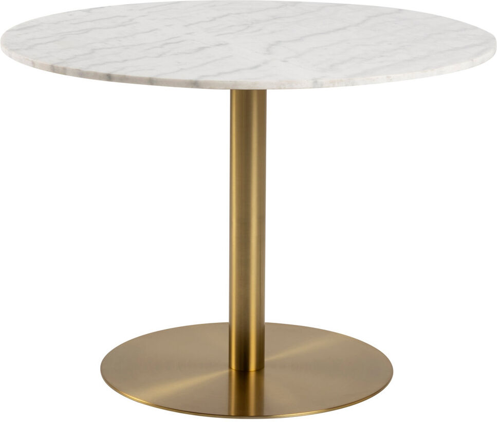 Mikado Living Jair Round Marble Top Dining Table with Steel Base White