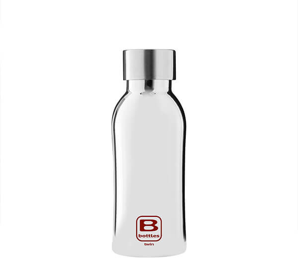 Bugatti B Bottle Twin 350ml Thermal Water Bottle Silver Lux