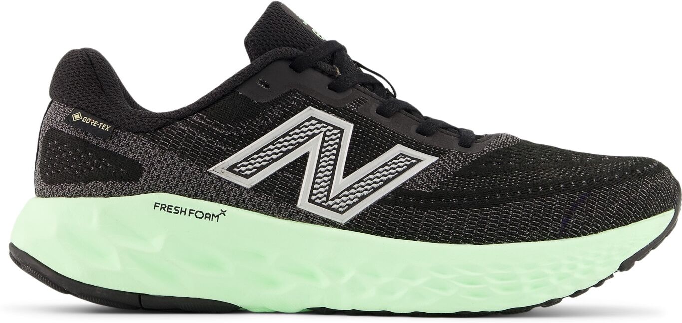 Laufschuh NEW BALANCE "EVOZ GORE-TEX", Damen, Gr. 39, schwarz, lab grün, silber metallic, Textil, Schuhe Laufschuh, wasserdicht schwarz, lab grün, silber metallic 39