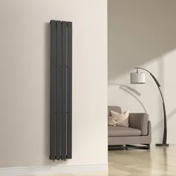 Designheizkörper Nore Schwarz 180x30cm Einlagig 598W [neu.haus]