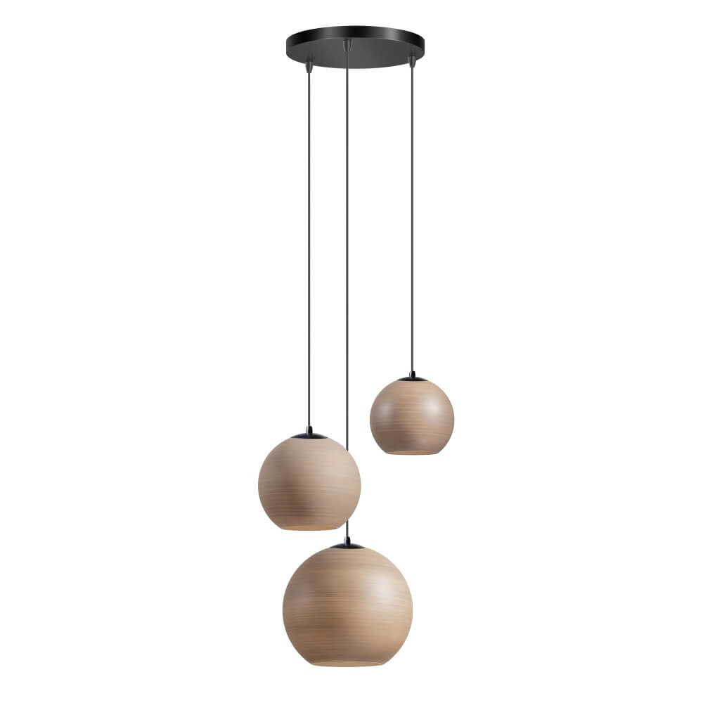 ETH Orb Saturn 3-lichts hanglamp rond met uniek effect - zwart