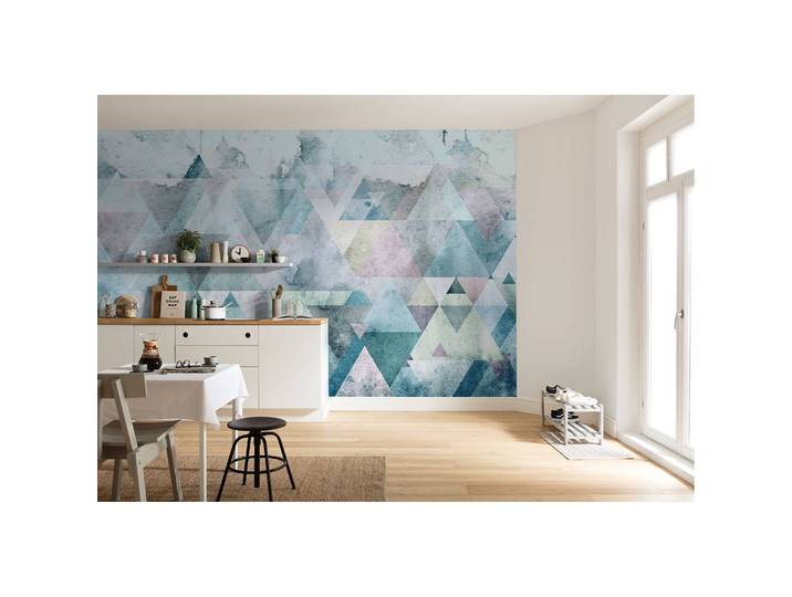 Vlies Fototapete Triangles Blue 400 x 250cm
