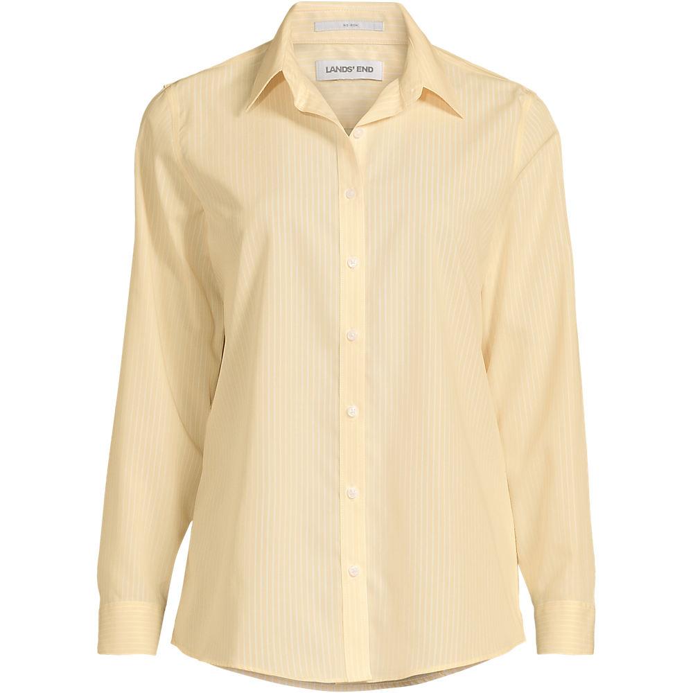 Bügelfreie Baumwoll-Bluse, Damen, size: regular, Gelb, Baumwolle, by Lands' End