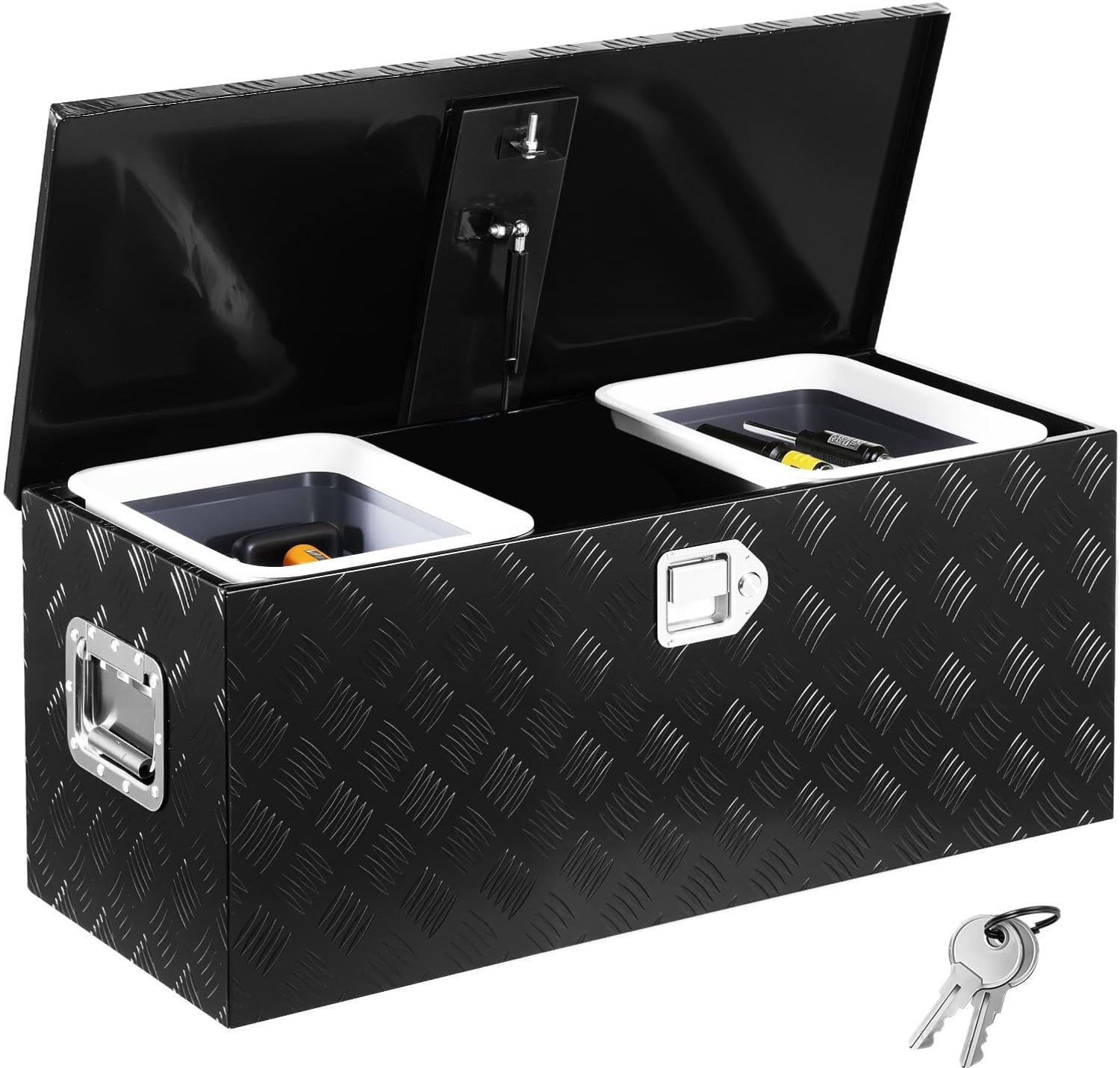 Gereedschapskoffer Aluminium Zwart met slot