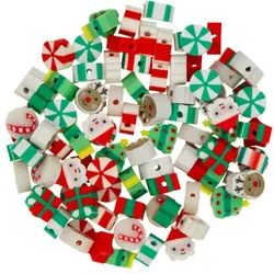 Polymerton-Perlen, "Weihnachten", 100 Stück