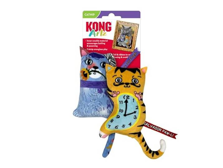 KONG Artz Katten - Ketterend kattenspeelgoed met kattenkruid, lint en staart (Dali/Van Gogh)