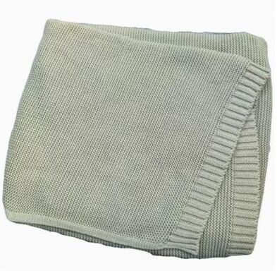 Uplift Picks Personalized Knitted Baby Blanket Custom Name Cotton Newborn Blanket light Green make With Name