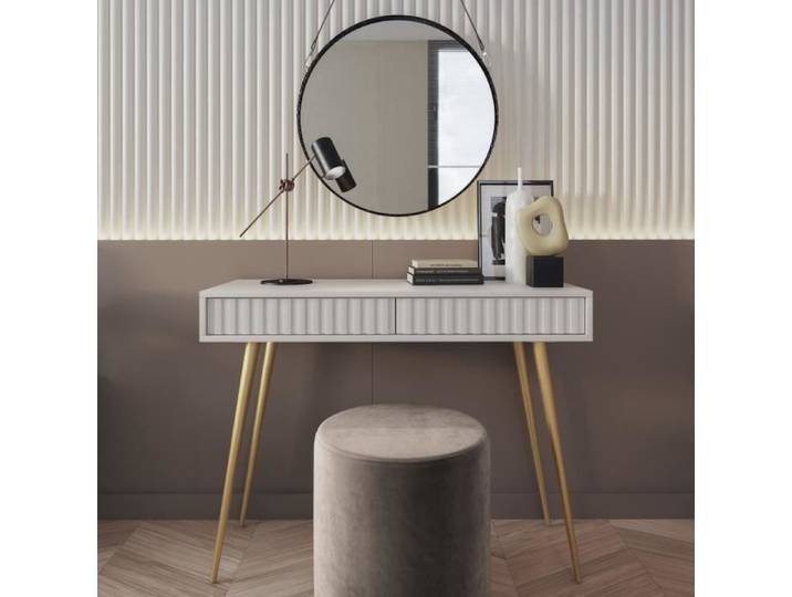 Table console - Console extensible - Coiffeuse - Selsey BELLO - 104 cm - blanc