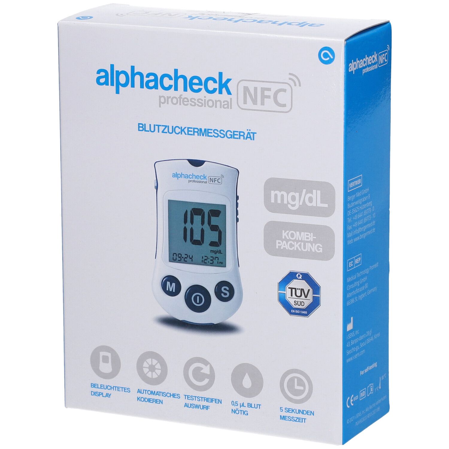 Alphacheck professional Blutzuckerm.mg/dl Kombip. 1 St Gerät