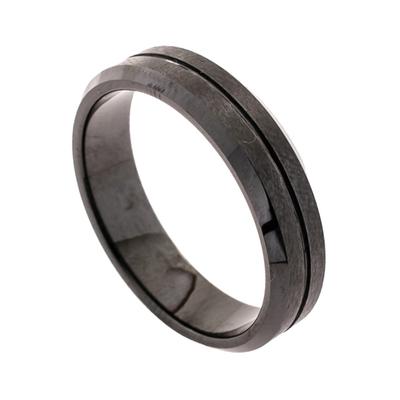 Fingerring JOBO Gr. 58, silber (edelstahlfarben), Fingerringe, Herren, 58, Edelstahl, Fingerring, Edelstahl schwarz beschichtet
