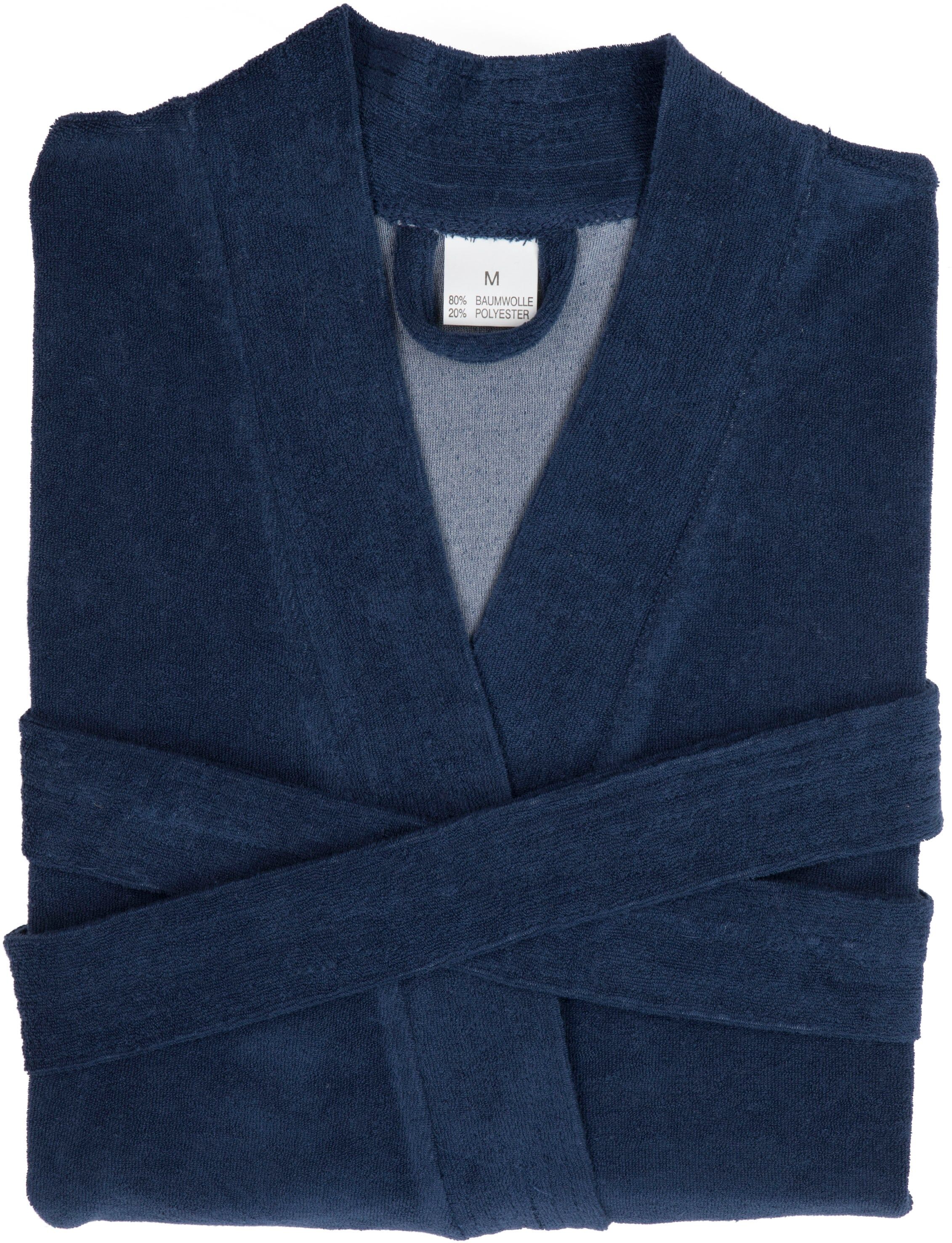 Bademantel FRAMSOHN FROTTIER "Leichter Bademantel Herren" Gr. S, blau (jeansblau), L:120cm, Jersey, Hausmäntel, Bademantel, Besonders leichter Jerseybademantel jeansblau S L: 120cm, N-Gr