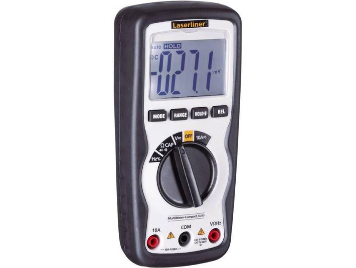 LASERLINER Multimètre manuel numérique MultiMeter-Compact Auto CAT IV 600 V Affichage (Counts) : 4000 (083.034A)