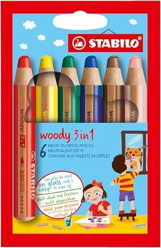 STABILO woody 3 in 1 Anniversary Edition Einhorn - 6 Stück mit Anspitzer
