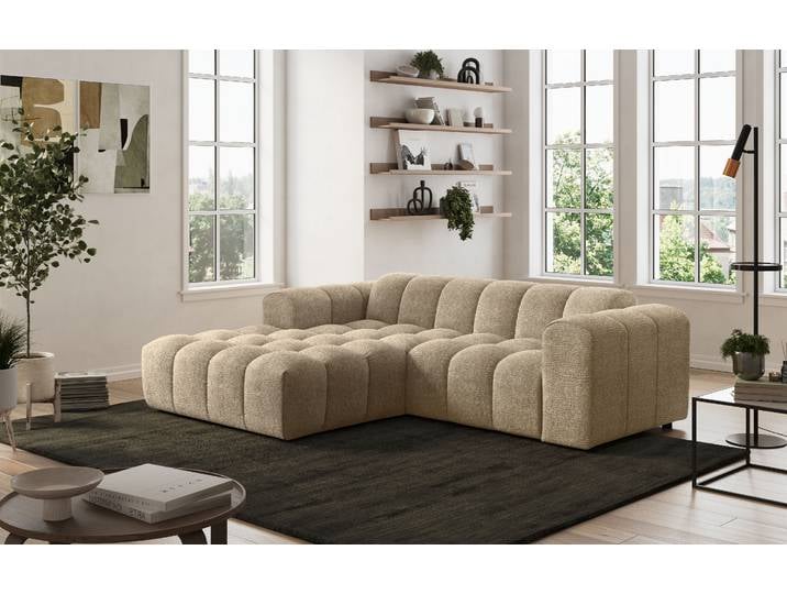 Ecksofa OTTO HOME Rocco L-Form, B: 248 cm, modernes Bubble-Sofa, großzügiger Sitzkomfort , beige, B:248cm H:73cm T:93cm, 100% POLYESTER (PES), Sofas, Ecksofa, Wohnlandschaft-Charakter, frei stellbar, modernes Design