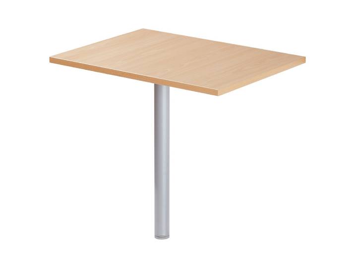 Extension Rectangle ACTIVITY L.80 x P.60 cm - Plateau Hêtre - Pied tube rond Aluminium
