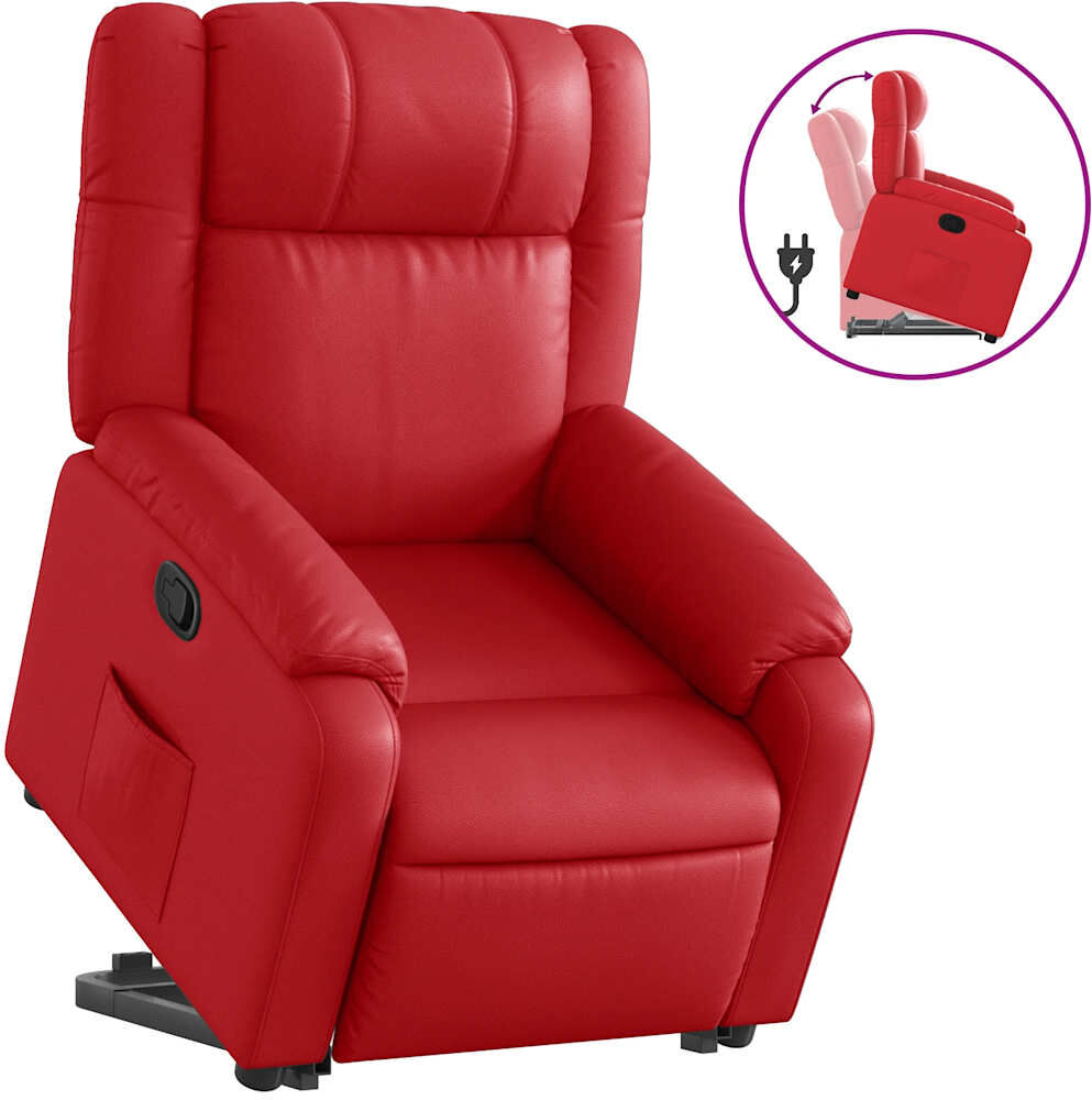 vidaXL Fauteuil inclinable Rouge Similicuir