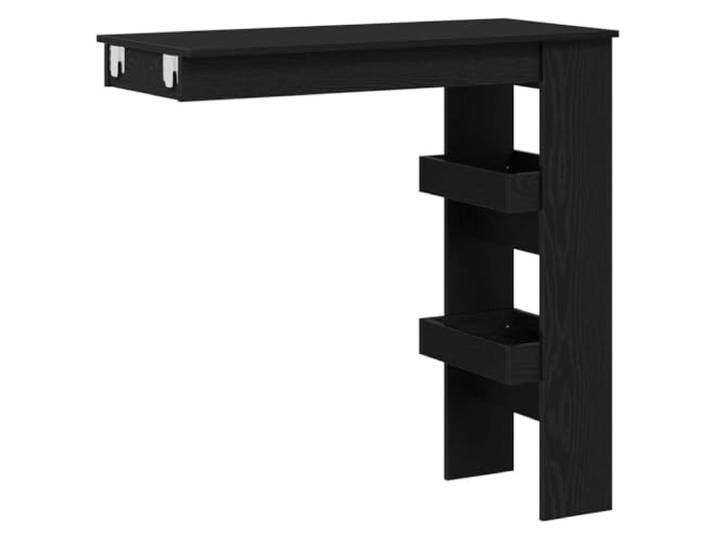 HBBMGYD Bartisch zur Wandmontage, 102 x 45 x 103,5 cm, Holz Schwarze Eiche, integrierte Regale, kompaktes Design, Küche, Esszimmer, kleine Räume