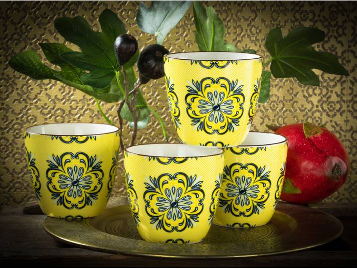 Kaffeebecher Aladin Gelb 4er-Set Ø 10cm Gelb