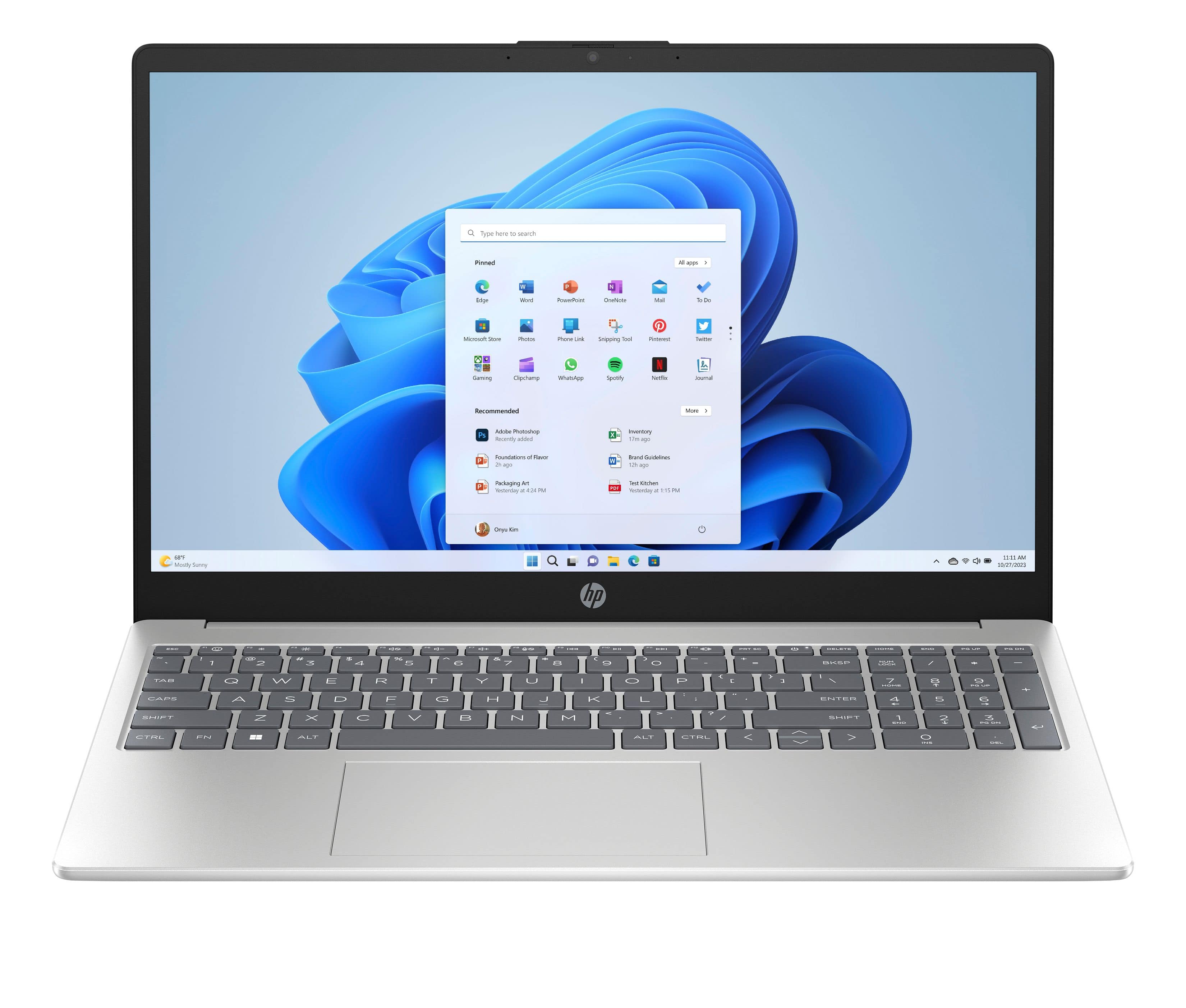 HP 15-fc0554ng Full HD Notebook 39,6 cm (15.6 Zoll) 16 GB RAM 1 TB SSD Windows 11 Home AMD Ryzen 5 (Silber) CW9R2EA