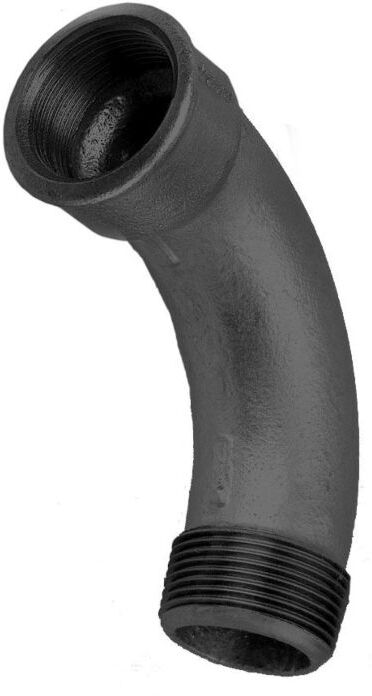 Schmidt, Hermann Hermann Schmidt Temperguss Bogen 1/2", 90Grad Innengewinde/Aussengewinde, lang, schwarz