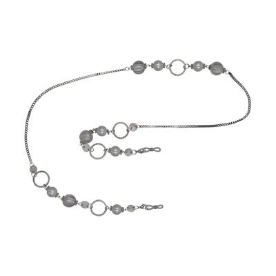Collierkettchen STEUER "Brillenkette", silber (silbergrau), Halsketten, Damen, 83cm, Metall, L: 83