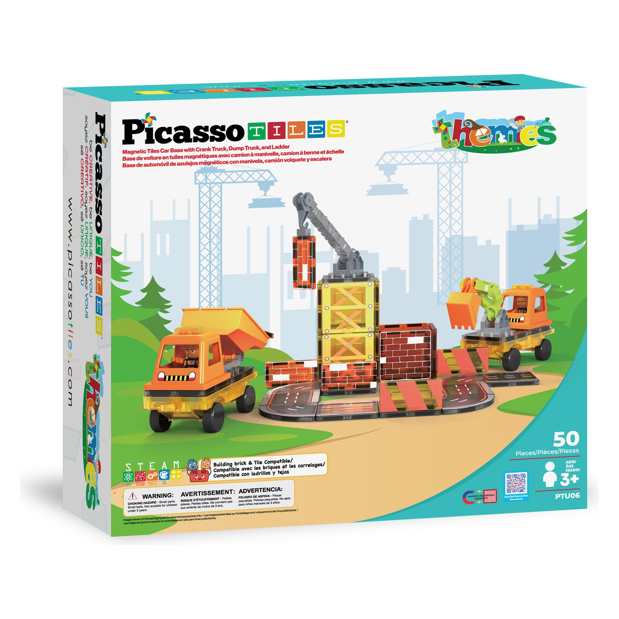 Default Magnetic Tiles 5in1 Construction vehicle set 50pcs (PTU06)