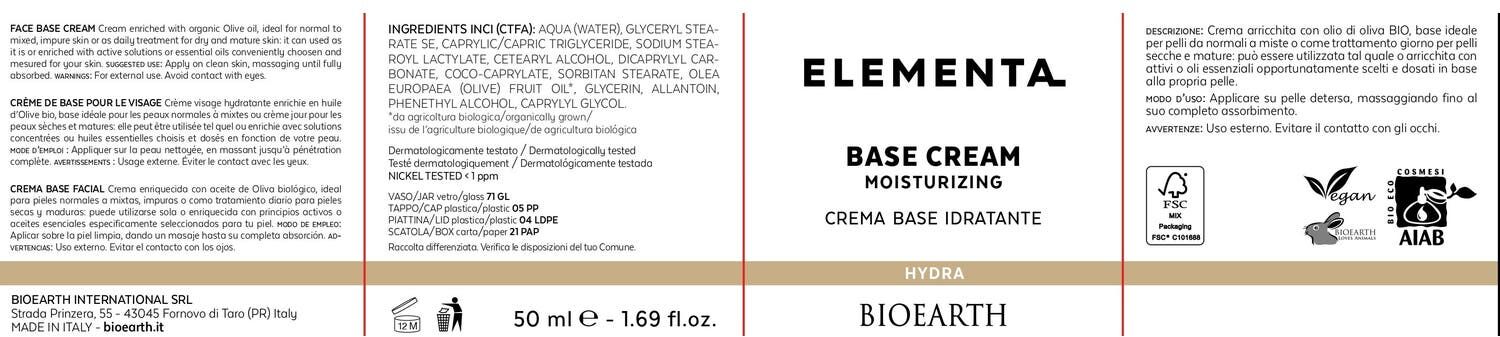Bioearth Elemental Crema Base Hidratante 50ml