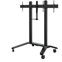 B-Tech BT8516/B Mobiler Monitorständer für 2 Bildschirme bis 65 Zoll, schwarz