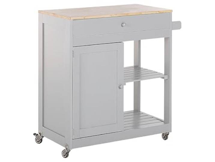 Praktischer Servierwagen Landhausstil grau 4 Fächer 1 Schublade Trapani