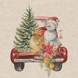 240x PAPER + DESIGN Recycling-Tissue Serviette 33 x 33 cm Car Snowman 2-lagig