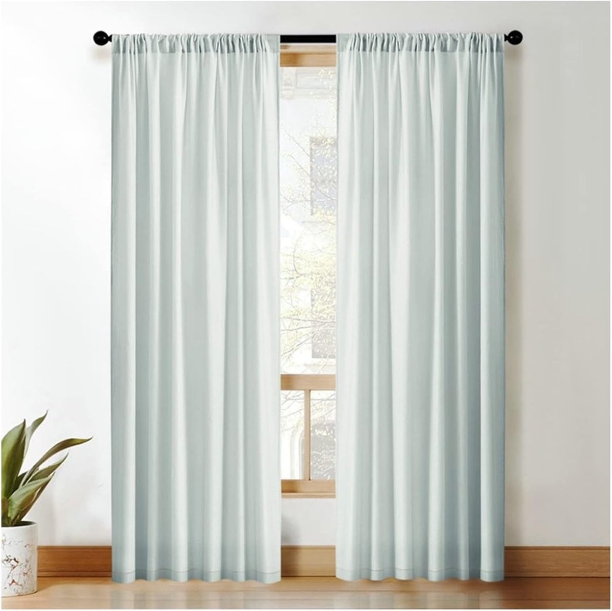 Semi-transparante lichtgrijze paneelgordijnen voor woonkamerdecoratie, 102 x 138 cm