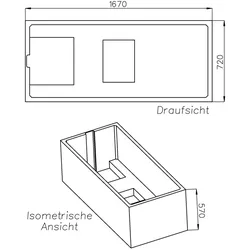 Neuesbad Wannenträger für Duravit Daro 1700x750 SW14654