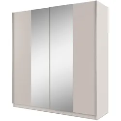 SCHWEBETÜRENSCHRANK Perla mit 2 Türen und Spiegel, 200 cm, Sandbeige