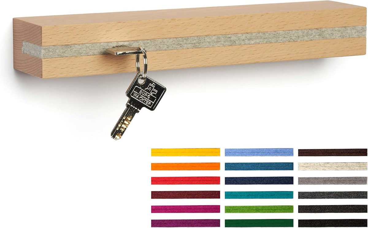 Houten Sleutelbord met Zacht Vilt voor Orde en Stijl