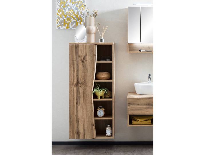 Armoire midi Stubach II 60 x 130 x 35cm Marron/Imitation chêne wotan
