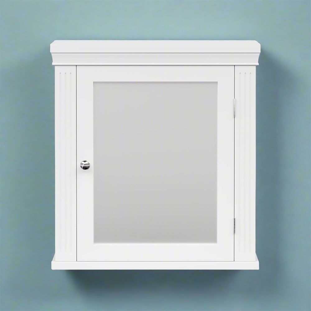 Teamson Armoire de salle de bain en effet bois blanc avec étagères Blanc 47x51x14cm