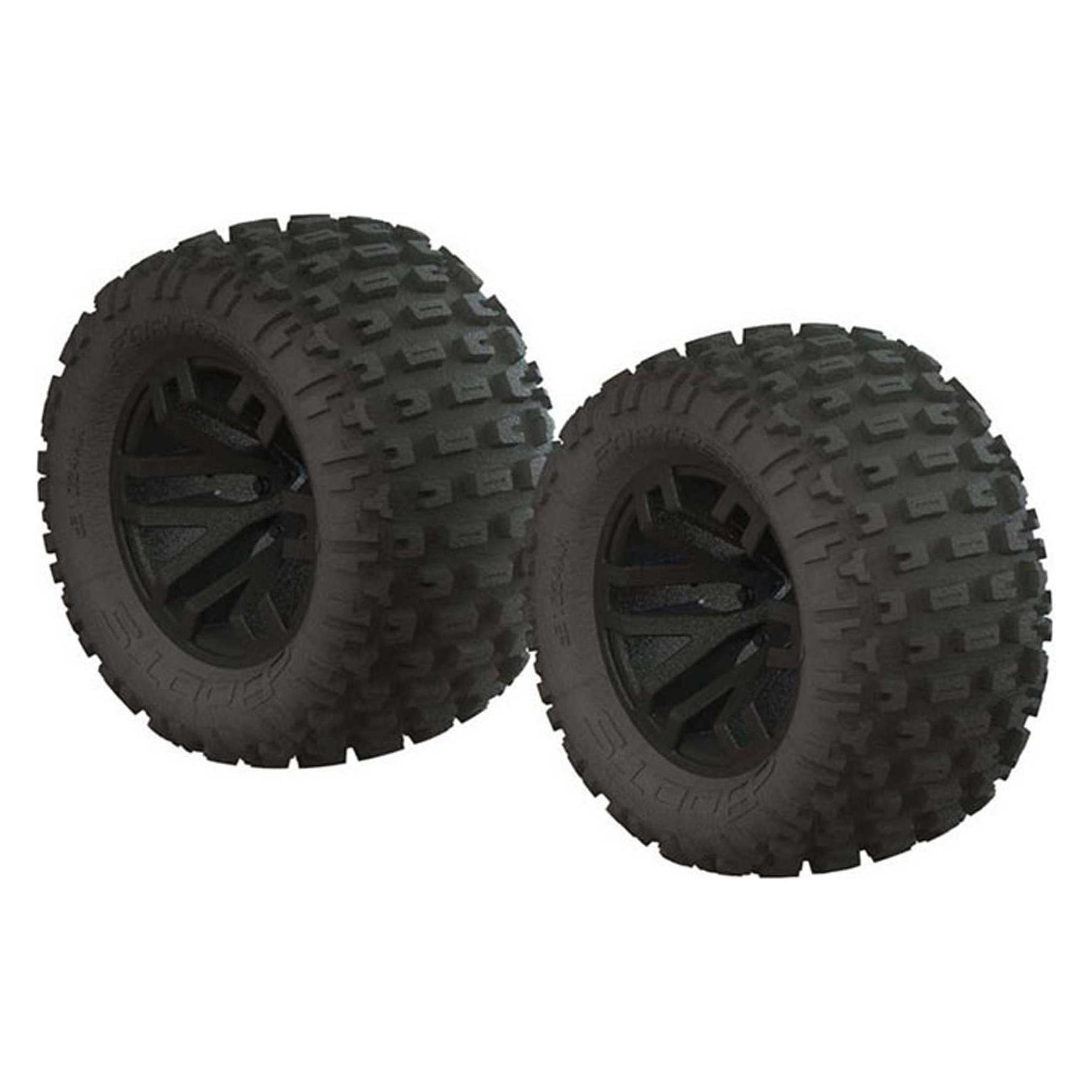Arrma AR550044 dBoots Fortress MT Tire Set Glued Blk (2) (ARAC9632)