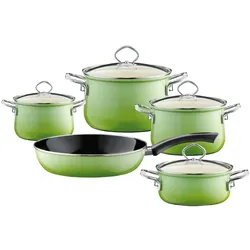 Riess Topfset 5-teilig Smaragd Emaille