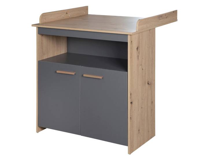 Roba Wickelkommode Anna, Anthrazit, Sonoma Eiche, Holzwerkstoff, Holz Optik, Rechteckig, 88x98x75 cm, Baby- und Kindermöbel, Babyzimmer, Wickelkommode & Zubehör, Wickelkommoden