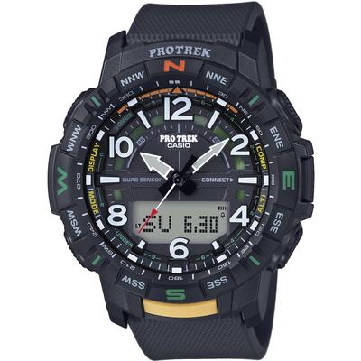 Smartwatch CASIO PRO TREK SMART, schwarz (schwarz, schwarz), Smartwatches, Herren, Smartwatch, Armbanduhr, Herrenuhr, Digitaluhr, Weltzeit, Bluetooth