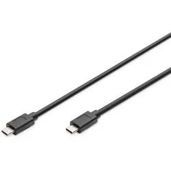 DIGITUS USB Type-C Anschlusskabel, Type-C zu C St/St, 1.0m, USB 3.2 Gen2, 5A, 10GB, 3.2 Vers., sw