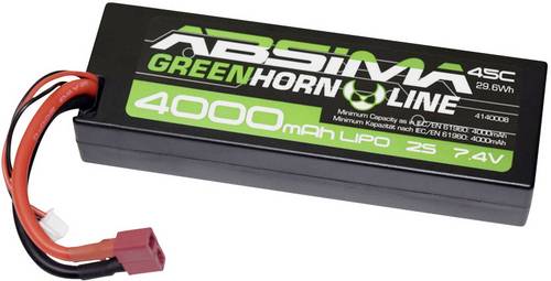 Absima Modellbau-Akkupack (LiPo) 7.4V 4000 mAh Zellen-Zahl: 2 45 C Box Hardcase T-Stecksystem