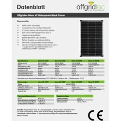 Offgridtec® MONO-150 V2 Solarpanel 23V Black Frame - 0% MwST. (Angebot gemäß §12 USt Gesetz.)